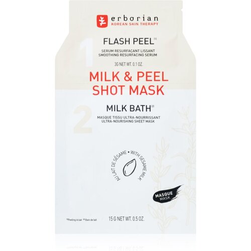 Erborian Milk &amp;amp; Peel sheet maska s učinkom zaglađivanja s hranjivim učinkom 15 ml Slike