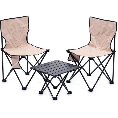 Redcliffs zložljiv kamp set &amp;ndash; 2 stoli + miza + torba, bež Slike