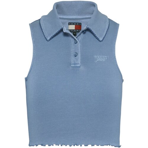 Tommy Hilfiger Majice brez rokavov TJW CRP GMD RIB SL DW0DW20295 Modra Cene
