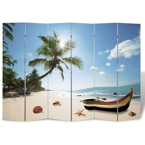 VidaXL Zložljiv paravan 217x170 cm plaža Slike