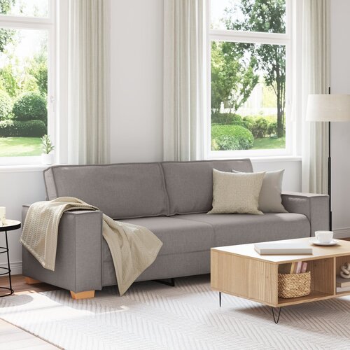 vidaXL Sofa stol svetlo siva 59 cm tkanina Taupe Mešanica poliestra Cene