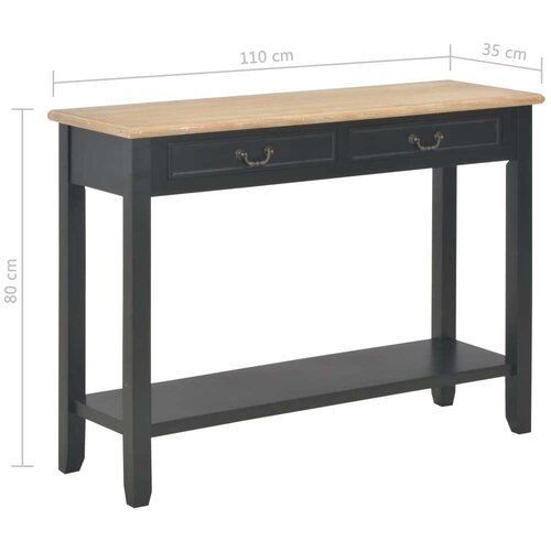  Konzolni stol crni 110 x 35 x 80 cm drveni Slike