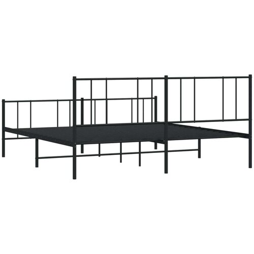 vidaXL Metalni okvir kreveta uzglavlje i podnožje crni 193x203 cm Cene