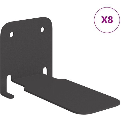  Lebdeća polica s policom Zidne 8 pcs Crna 6 x 10,8 x 6,6 cm Slike