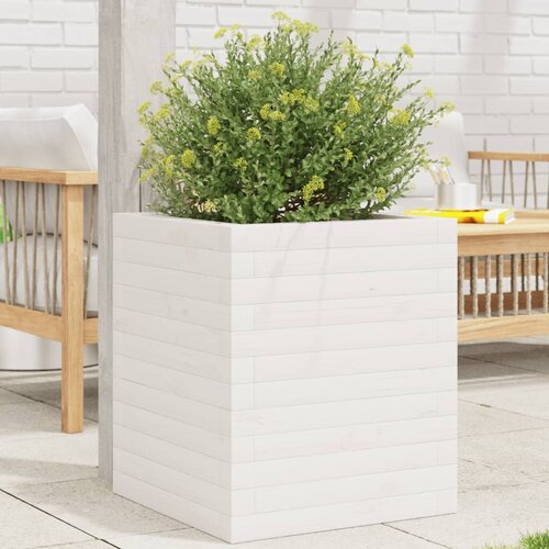 vidaXL Vrtna sadilica bijela 40x40x46 cm od masivne borovine Cijene
