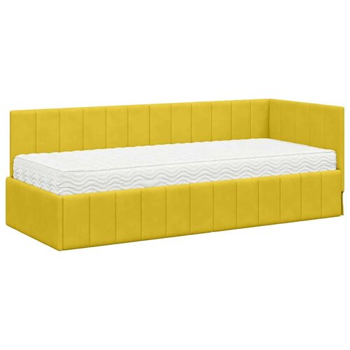 vidaXL kutni okvir kreveta s madracem žuta 80 x 200 cm bar&scaron;un Cijene