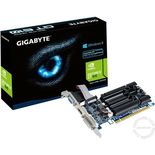 Gigabyte nVidia GeForce GT 610 1GB 64bit GV-N610-1GI grafička kartica Slike