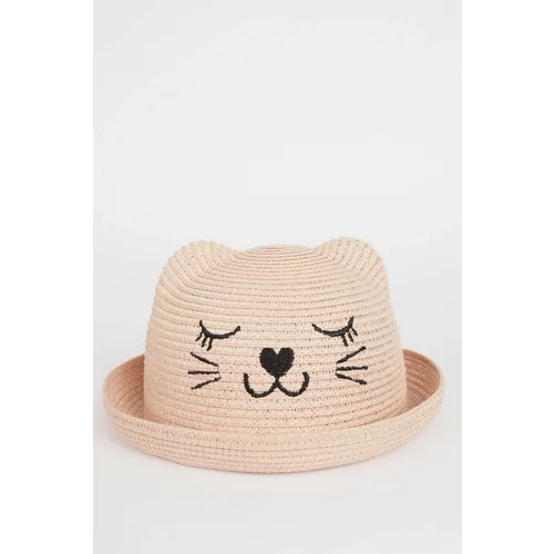 Defacto Girl Embroidered Straw Hat
