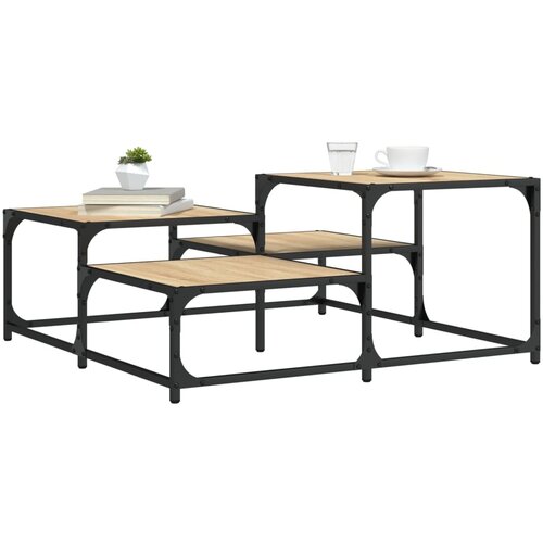 Furnova Klubska mizica sonoma hrast 87,5x87,5x40 cm inženirski les, (21914089) Slike