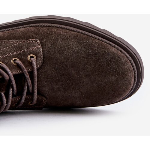 Big Star Suede Insulated Men's Ankle Boots Zipper Big Star Brown Cene