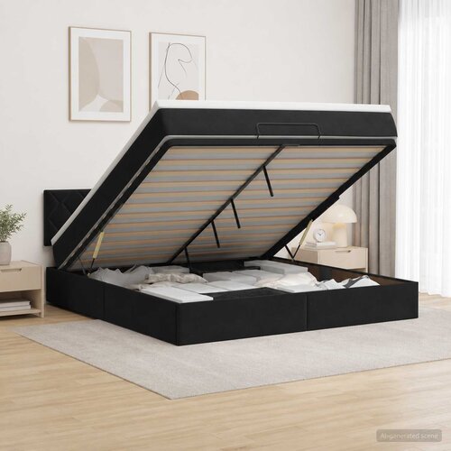  Krevet od pjene s madracem i LED-om Crna 160 x 200 cm Baršun Cene