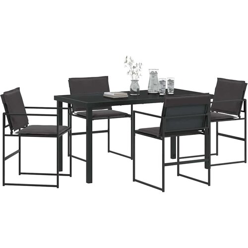  Vrtni set za objed 5 pcs Crna 140 x 70 x 73 cm Slike