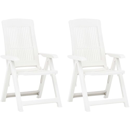 The Living Store Nastavljivi vrtni stoli 2 kosa plastika bele barve - Vrtni Stol, (21474401) Slike