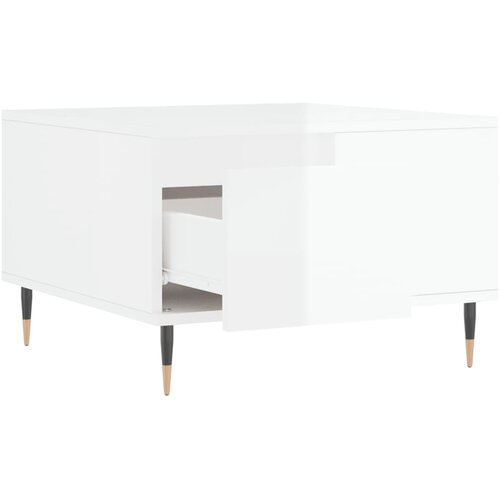  Stolić za kavu sjajni bijeli 55x55x36,5 cm konstruirano drvo Slike