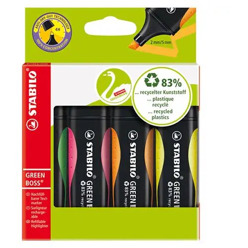 Stabilo Stabilo: GREEN BOSS 4-delni komplet označevalcev teksta Cene