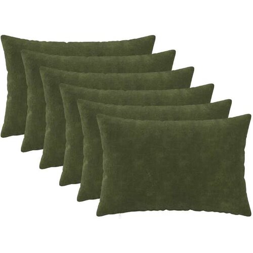 VidaXL okrasna prevleka za vzglavnik Heerlen, mikrovlakna, zelena, 30&amp;times;50 cm, 6 kos Slike
