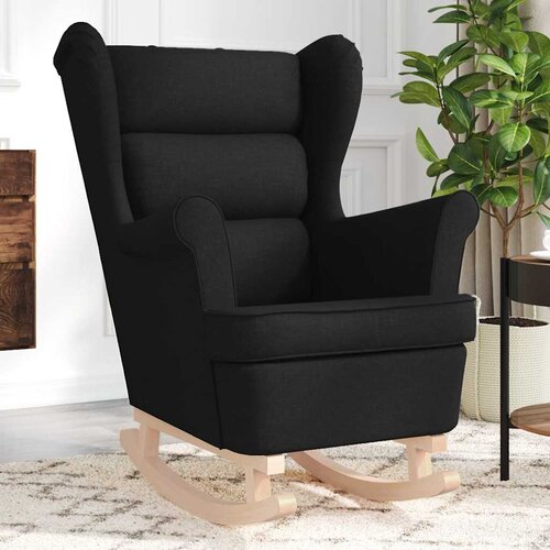 vidaXL Gugalni stol črn 74x90x102 cm Tkanina Cene