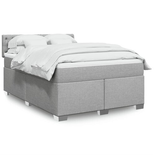vidaXL Box spring postelja z vzmetnico svetlo siva 160x200 cm žamet Cene