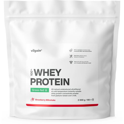 Vilgain Grass-Fed Whey Protein - milkshake od jagode - 2.000 g Slike