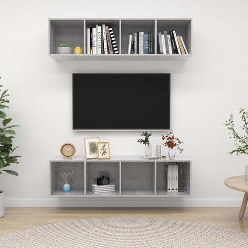  Zidni TV ormarići 2 kom siva boja betona od konstruiranog drva Cijene