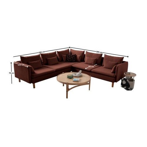 Atelier Del Sofa Kutna garnitura Flexy L, 285 x 285 x 100 cm, Crvena Slike