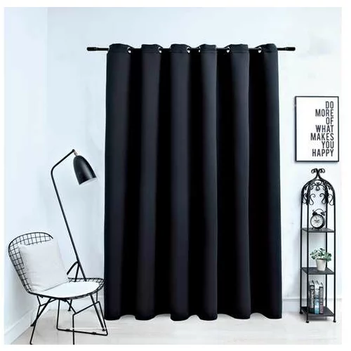 Zatemnitvena zavesa s kovinskimi obročki črna 290x245 cm