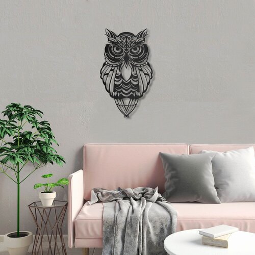Wallity Zidna dekoracija Sova, 42x70cm, Crna Cijene