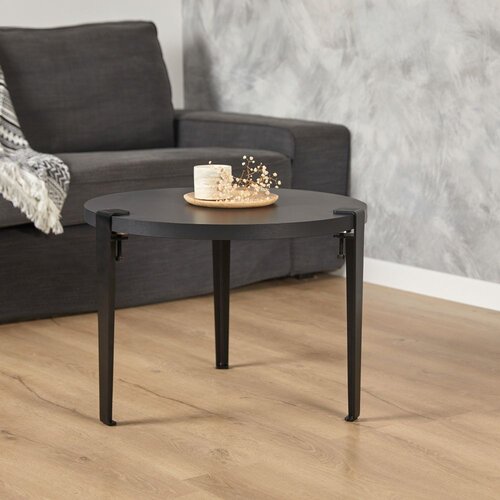 Woody Fashion Sto za dnevnu sobu Fregoia Anthracite Black Slike