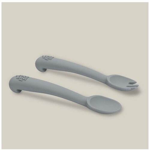 Interbaby silikonski set pribora za jelo Petrol Grey Slike