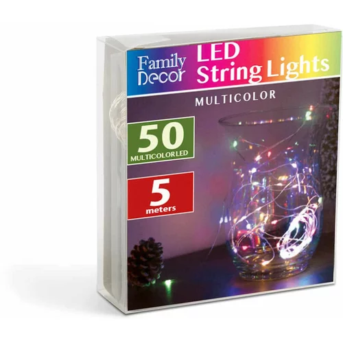 Family 5m božično - novoletne micro LED lučke na baterije 3 x AA večbarvne
