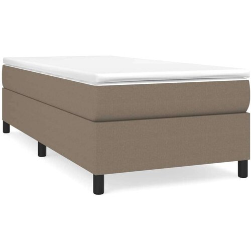 VidaXL Okvir za krevet s oprugama smeđesivi 90x200 cm od tkanine Slike