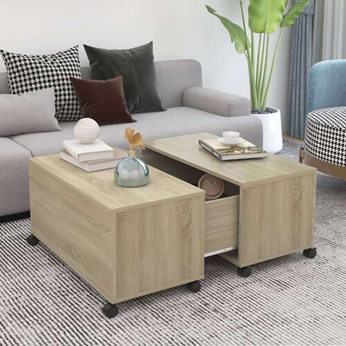 vidaXL Klubska mizica sonoma hrast 75x75x38 cm iverna plošča, (20712664) Cene