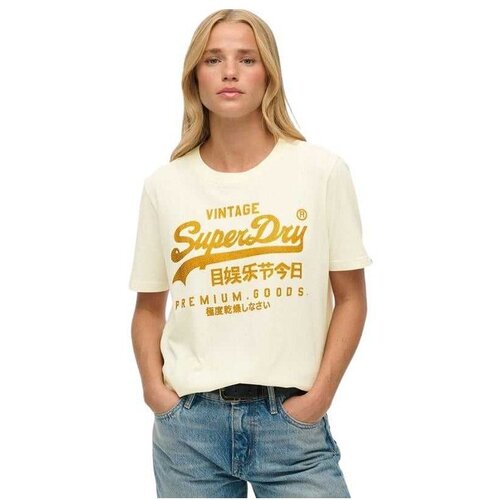 Superdry krem pamučna majica za žene SDW1011731A-8ML Cene
