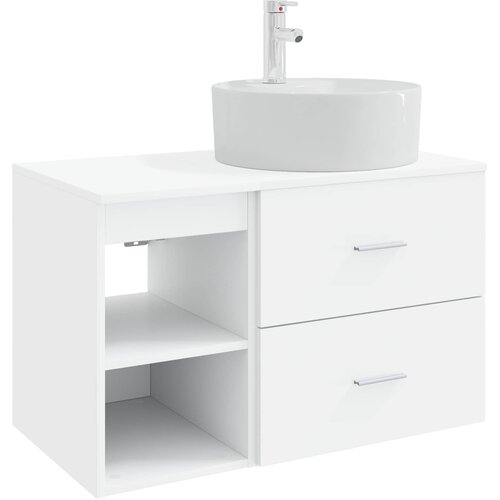 vidaXL Komplet pohištva za kopalnico 2 pcs Bela Inženirski les, (5000245621) Cene