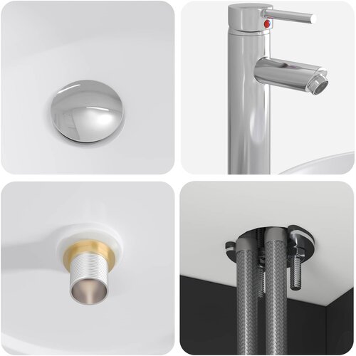  Umivaonik s policom Crna 49,5 x 44,5 x 65 cm Konstruirano drvo Slike