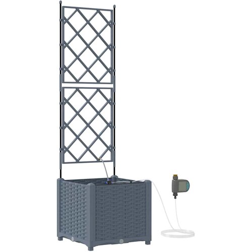  Vrtna saksija 2 pcs Svijetlo siva 40 x 40 x 142 cm Plastika Slike