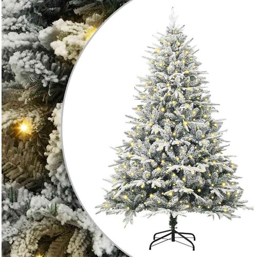 VidaXL Umjetno predsvijetljeno božićno drvce Zelena 180 cm PVC i PE Slike