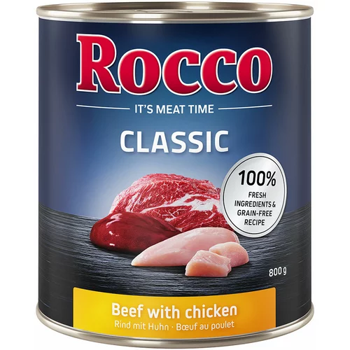Rocco Ekonomično pakiranje za gurmane: Classic 24 x 800 g - Govedina s piletinom