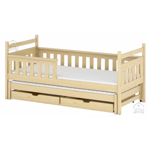 Lano Otroška postelja z dodatnim ležiščem Dominik - 80x160 cm - Bor