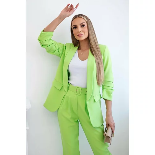 Kesi Women's elegant blazer + trousers set - neon green