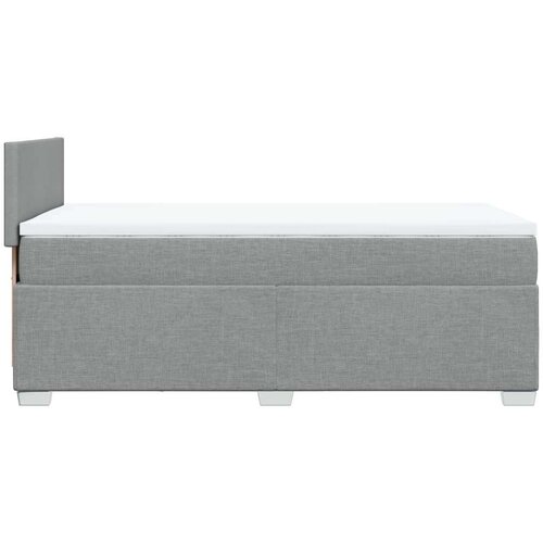 VidaXL Box spring postelja z vzmetnico svetlo siv 100x200 cm blago Slike