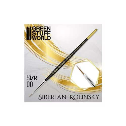 Green Stuff World siberian kolinsky brush size 00 - gold serie Slike