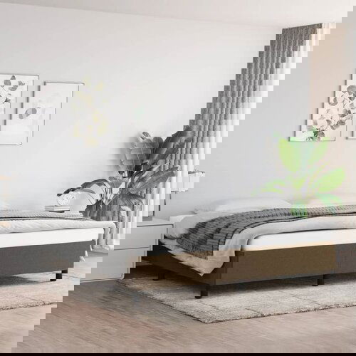 The Living Store Posteljni okvir brez vzmetnice temno rjav 200x200 cm blago - Posteljni Okvir, (21528163) Cene