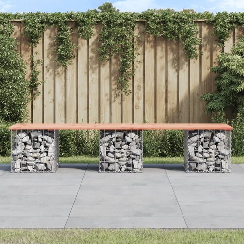 VidaXL Vrtna klop gabion 203x44x42 cm trden les douglas Slike