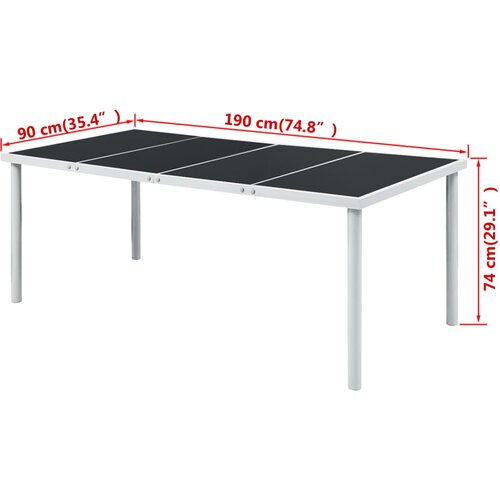  Vrtni stol 190 x 90 x 74 cm crni čelični Slike