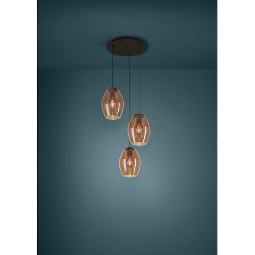 Eglo 390161 - visilica na sajli estanys 3xE27/40W/230V braon Slike