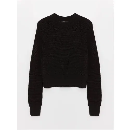 LC Waikiki Round Neck Women's Knitwear Sweater With Patterned Long Sleeves LC Waikiki Round Neck Women's Knitwear Sweater With Patterned Long Sleeves
