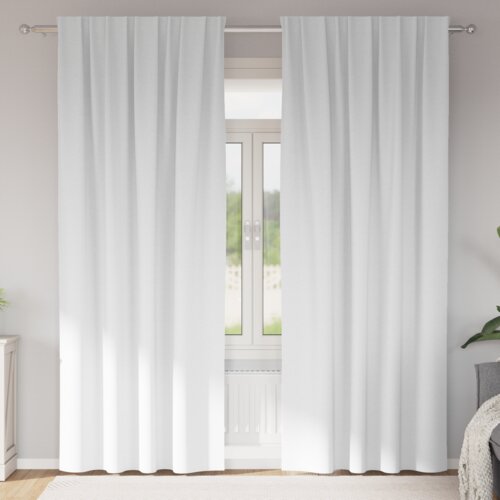 vidaXL Zatemnitvene zavese 2 pcs Čista bela 245 x 140 cm Poliester Cene