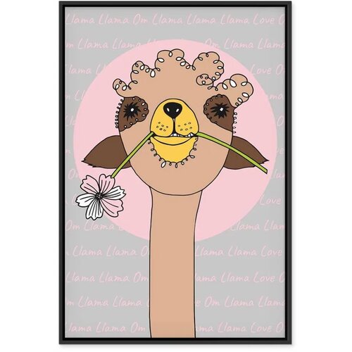 Slika - Happy Llama (1 Part) Vertical 60x90 U crnom drvenom okviru Slike