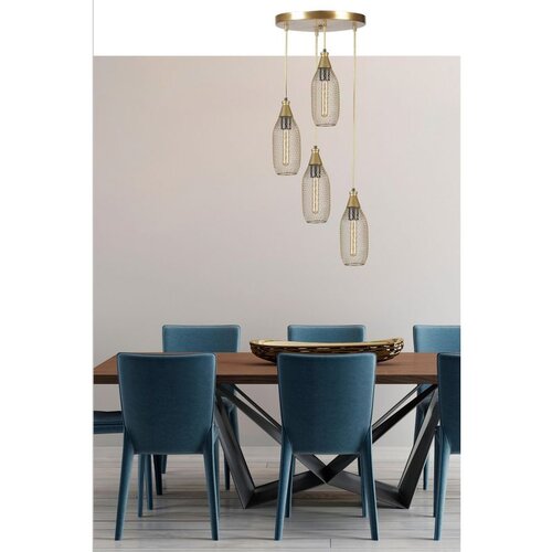 Opviq rio 4 Lü tepsili eskitme Sarkıt gold chandelier Cene